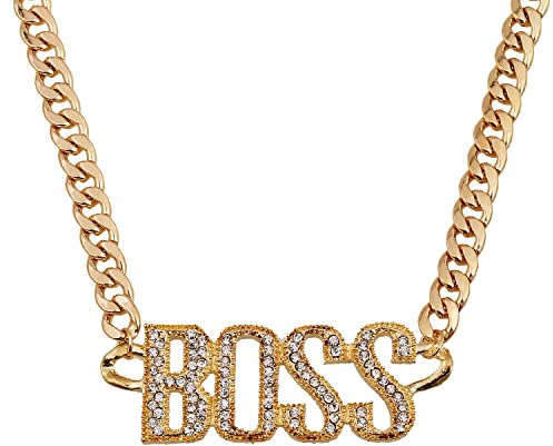Liitata Boss, tecken, halsband, Boss, hänge, guldkedja, hiphop, rappare, punk, guldkedja för herrar, Fasching, fest