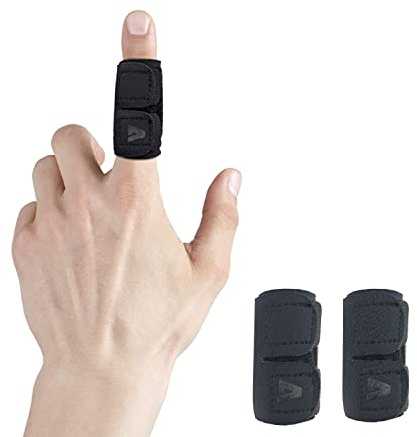 VerteLife 2 pieces Neoprene Finger Splint Thumb Brace Protector Finger Support Comfortable Breathable Finger Tape Finger Guard Relieve Finger Joint Pain - M