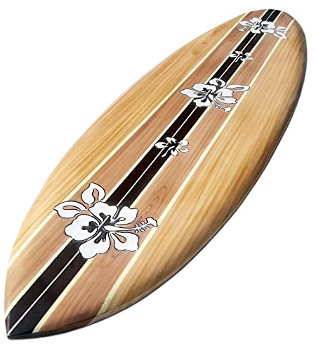 Seestern Sportswear FBA_1865 Decorative Wooden Surfboard 100 cm Long Airbrush Design Surfing Surfing Wave Riding Surf