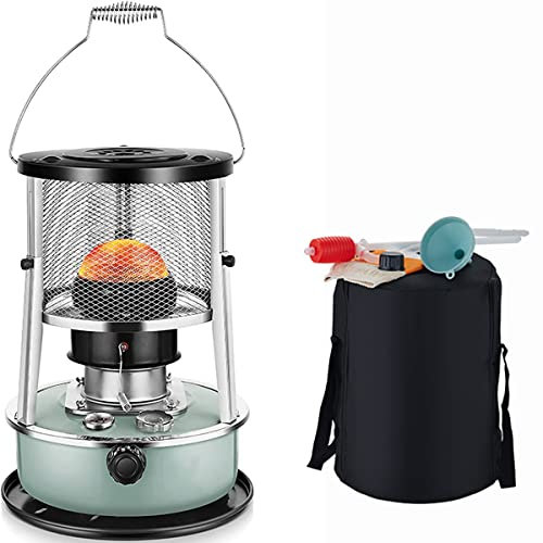 WZSON Riscaldatore Petrolio, Stufa A Cherosene 9000 BTU/H, Stufa A Kerosene 4,5 L, Terrazzo per Uso Domestico Indoor Outdoor Camper Coperta,Blu,A