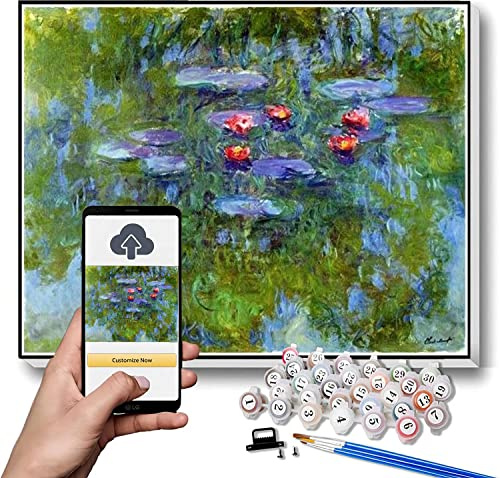 Pittura per numeri per adulti Kit ninfee pittura di Claude Monet Kit pittura per numero su tela per principianti