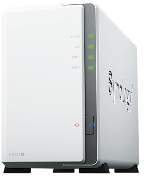 Synology DS223j 2-Bay Diskstation NAS (Realtek RTD1619B 4-Core 1.7 GHz 1GB DDR4 Ram 1xRJ-45 1GbE LAN-Port) 16TB Bundle mit 2 x 8TB Seagate IronWolf NAS HDDs (ST8000VN004)