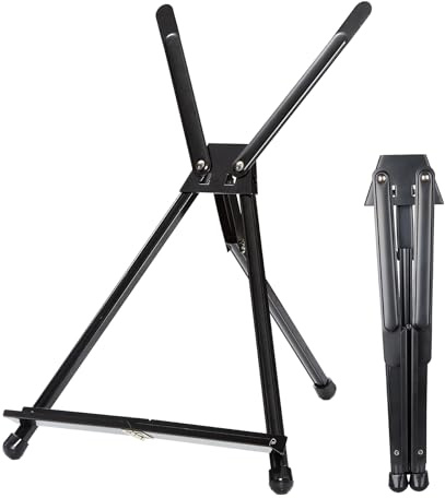 MEEDEN Tabletop Easels, Metal Easel Stand for Painting & Display, Aluminum Desktop Art Painting Easel, Foldable Portable Paint Easel Tripod Stand for Canvas, Paintings, Photos, Books, Signs | Aluminum Desktop Art Painting Easel - Foldable Portable Paint Easel Tripod Stand for Canvas, Paintings, Photos, Books, Signs