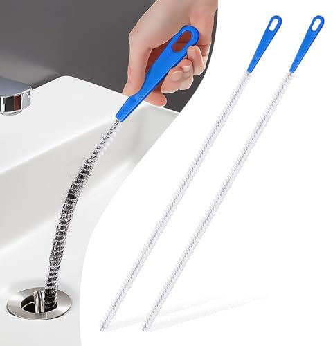 Redamancy 2 Pièces × 60cm Brosse de Nettoyage de Drain D'égout, Brosse de Débouchage de Canalisation, pour Brosse de Nettoyage de Drain D'égout, Outils de Débouchage pour évier Canalisation
