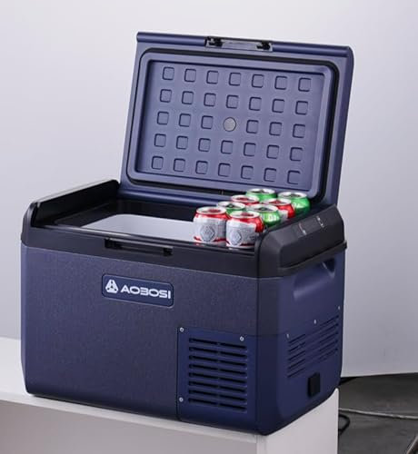 AAOBOSI 25L Kompressor Kühlbox: Kühlbox 12V 230V, IPX4 Wasserdicht Tragbare Kühlbox Elektrisch -20°C bis 20°C für Auto, LKW, Boot, Reisemobil, Camping, Fischen, Reisen, Garten