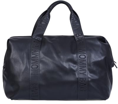 Childhome, Mommy Bag, Borsa Cambio, Maternità, Borsa Da Viaggio, Grande Capacità, Fasciatoio Incluso, Cinghia Regolabile, Scompartimentata, Borsa Isotermica, Apertura Per Valigia, Similpelle Nera