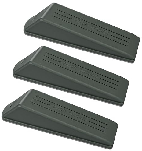 Lot de 3 butées de porte en caoutchouc antidérapant pour sols et plinthes - Forte adhérence et butées de porte durables pour la maison, le bureau et l'hôtel - Gris