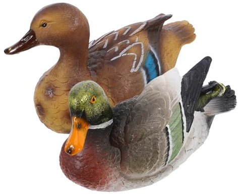 MAGICLULU 2pièces Statue Canard Colvert Artificiel pour Etang Ornament Jardin Statue Canard Exterieur Decoration Jardin Decoration Piscine Aquarium Figurine Piscine Etang Sculpture