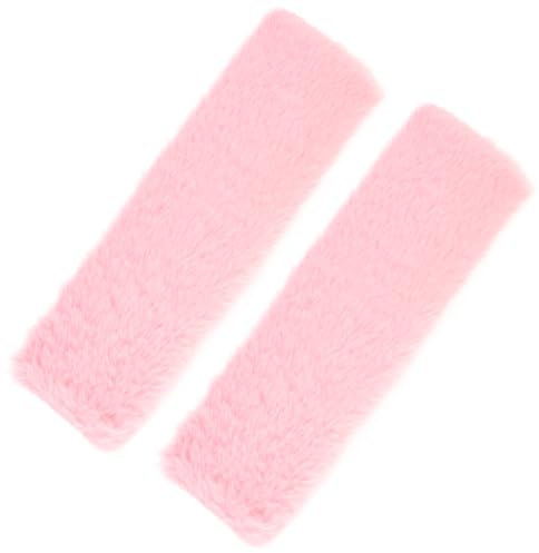 2 PCS Imbottiture per Cinture di Sicurezza per Auto, Imbottitura Cintura Sicurezza, Cuscinetti Morbidi in Pelliccia di Coniglio Finta Rosa per Bambini e Adulti, per Comfort e Sicurezza in Auto