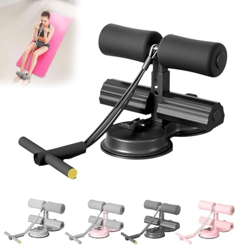 QHNTUJLB Entrenamiento Abdominal Dispositivo Auxiliar, Portátil Ajustable Incorporarse Equipo de Ejercicio Básico, Multifuncional Entrenador de Abdominales, para Hogar Oficina Gimnasia(Black)