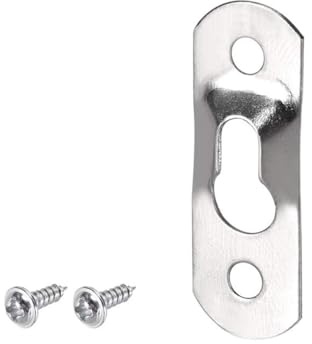 TA-VIGOR 20 st nyckelhål hängande plattor med skruvar, 37 mm x 13 mm zinkpläterade bildramkrokar, kraftiga bildhängare och krokar för att hänga fotoramar, väggdekor och speglar