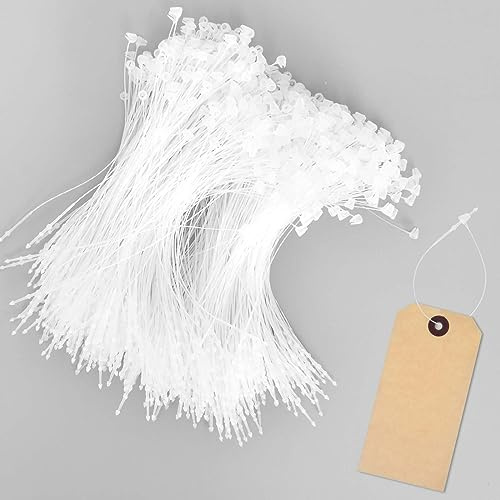 Eclove 1000 PCS Sujetadores Plásticos para Etiquetas, Hilos de Seguridad 12,5 cm/5 Pulgadas, Cierres para Etiquetas de Precio Ropa, Zapatos, Bolsos, Accesorios (Blanco)