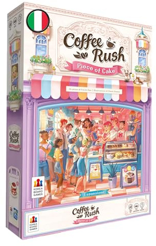 Asmodee – COFFEE RUSH: PIECE OF CAKE – Espansione del Gioco da Tavolo Coffee Rush – Gioco Strategico e Dinamico per Famiglie e Amici – Bar, Caffè, Torte – 2-4 Giocatori – 8+ Anni – Ed. in Italiano
