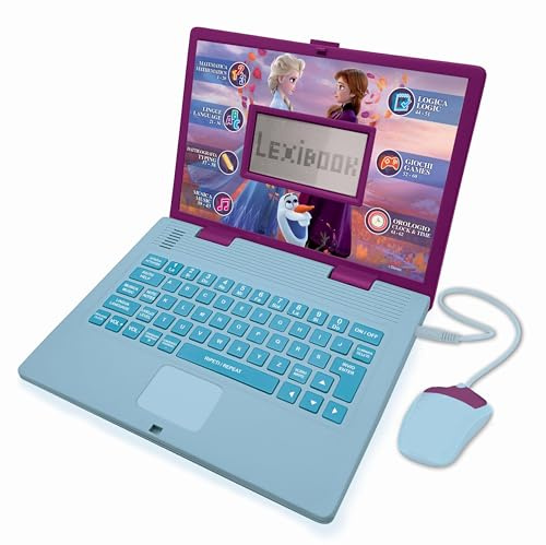 Lexibook Disney Frozen 2 - Computer Portatile educativo bilingue Italiano/Inglese - 124 attività per Un apprendimento Divertente e interattivo - Matematica, logica, Musica, Orologio - JC598FZi5LXB