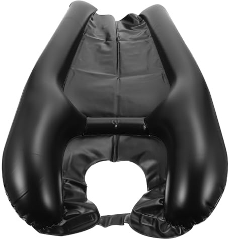 CIMAXIC Oreiller de Shampoing Gonflable Portable Noir, Coussin Cervical Confortable pour Lavage des Cheveux à Domicile, Adapté Lavabo, Accessoire de Bain Pratique pour Soins Personnels