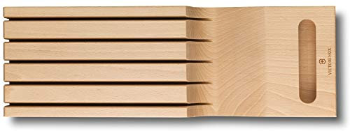 Victorinox Portacuchillos de cajón sin contenido, espacio para 5 cuchillos de cocina, almacenamiento de cuchillos, ahorra espacio, madera de haya