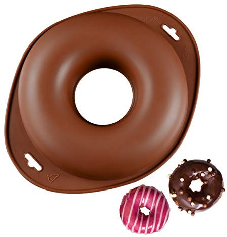12 Large Donut Round Shaped Silicone Pan DIY Moulds - Non Stick Cake Tin Silicone Bakeware Mold Tray for Anniversary Cake, Large Doughnut, Jelly, Loaf, Cheesecake, Bread