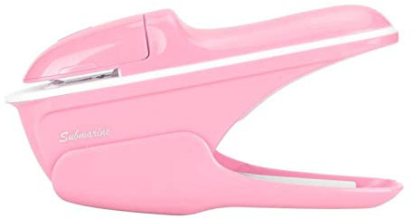 Stapleless Stapler, Pink Staple Free Stapler No Staple Stapling Machine Paper Binding Hand Tool for Office School, Comfortable Handle