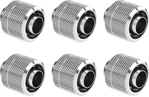 Dracaena G1/4 a 3/8 ID, 5/8 OD Raccordo a compressione per tubi morbidi, argento, 6 pezzi