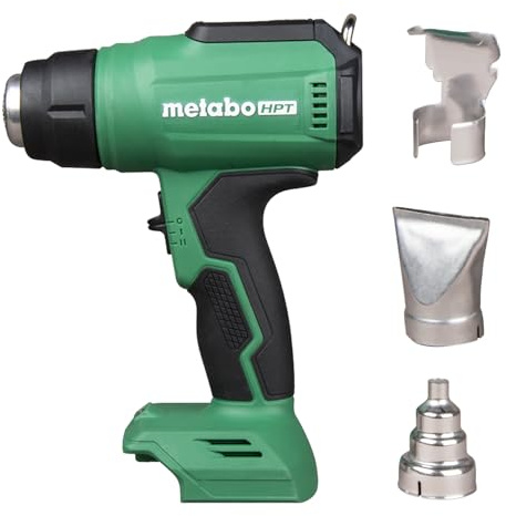 Metabo HPT 18V MultiVolt™ Cordless Heat Gun | Tool Only - No Battery | LCD Display | Three Nozzles Included | 1022 Degree Max Temp | Lifetime Tool Warranty | RH18DAQ4