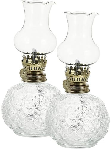 BESTonZON 2 set lampada a cherosene vintage lampada a in a petrolio, lanterna a petrolio, lampada a cherosene, lampada retrò per campeggio casa