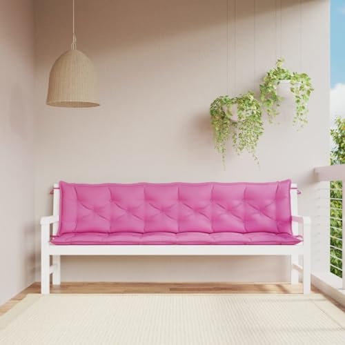 ZEYUAN Cojines para Banco de jardín 2 uds Tela Rosa 200x50x7 cm, Cojines Exterior Jardin, Cojines para Palets, Cojines Exterior, Cojines Sofa Exterior, Cojines Suelo