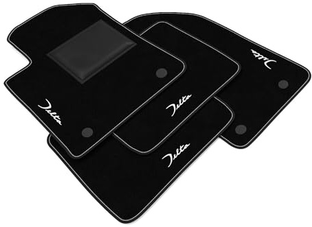 DHCarMats | Alfombrillas de Auto para Lancia Delta Serie III 2008-2014 Bordado | Alfombra de Coche Alfombra Antideslizante | Alfombrillas del Habitáculo - Alfombrillas Laterales | Decorado personalizado, fondo antideslizante, fabricado en Italia, kit completo delantero y trasero