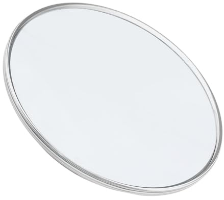 30X förstoringsspegel, 6 tums rund spegel, enkelsidig sminkspegel, högupplöst spegel, sugkoppsmontering, bärbar reseförstoringsspegel för smink, ögonbrynstrimning (Silver)