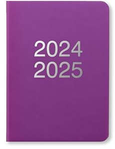 Letts of London Dazzle Schülerkalender 2024/2025, A6, Tagesansicht pro Seite, Violett