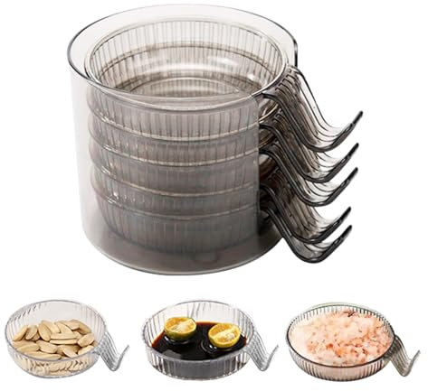 Genérico Cuencos Aperitivos, Cuencos para Salsa Dip Schälchen Set con caja de almacenamiento para dips, confituras, mermeladas, ketchups, almacenamiento en cascada (5 piezas)