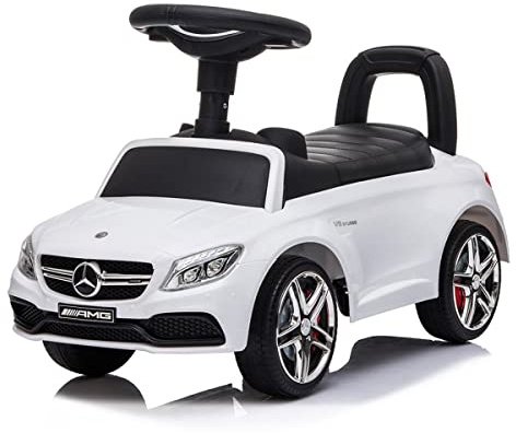 Correpasillos Niños Mercedes AMG C63 Correpasillos con Licencia Oficial para Niños | Almacenamiento Bajo el Asiento y Sistema Antivuelco | Coche de Juguete Infantil sin Pedales