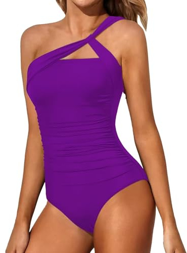Costumi Donna Intero Sexy Costumi Interi Scollo a V Push Up Costume Da Bagno Contenitivo Pancia Curvy Sportivo Swimwear Estivo Imbottito Spiaggia Beachwear Bikini Elegante Modellante Taglie Forti