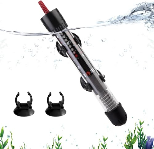 Aoreun Riscaldatore per Acquario, 60L 50 W Riscaldatore Sommergibile con Ventose, Riscaldatore Regolabile della Temperatura Dell'acquario, per Serbatoi di Pesce e Acquario (20-34 °C, 50 W)