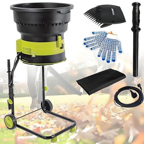 CGLYYDS Biotrituratore/trituratore Elettrico per Foglie: Motore da 8000 Giri/min per Rapporto di riduzione 17:1, Diametro di Controllo Regolabile con Paletta, Vanga e Linee di Taglio Powercord×40m