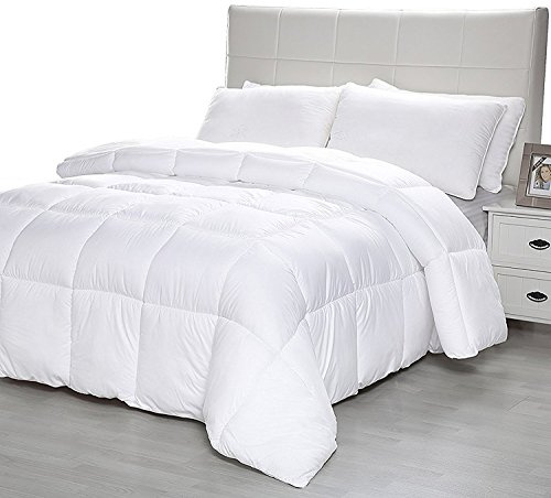 D & G THE DUCK AND GOOSE CO All-Season Quilted Comforter Queen Size, Light Weight Duvet Insert from 233T Peach Skin Fabric &350gsm Down Alternative Fiber, Hotel Quality & Machine Washable