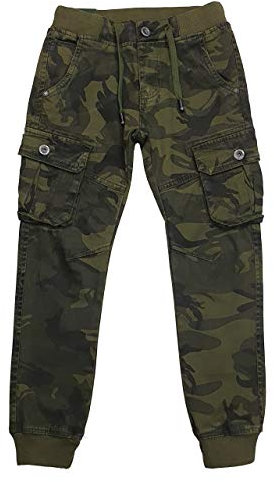 Fashion Boy Coole Jungen Cargo Stretch Hose, Camouflage grün Muster, Gr. 122, J5846.8
