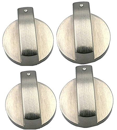 ELEGANTTIN 4 manopole universali di ricambio per fornello a gas, 6 mm, manopole di ricambio per forno, manopole rotanti in metallo, per cucina e piano cottura