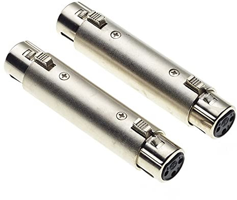 Keple Adaptador de XLR hembra a hembra, Conector de 3 pines acoplador de género adaptador de línea de micrófono, Paquete de 2