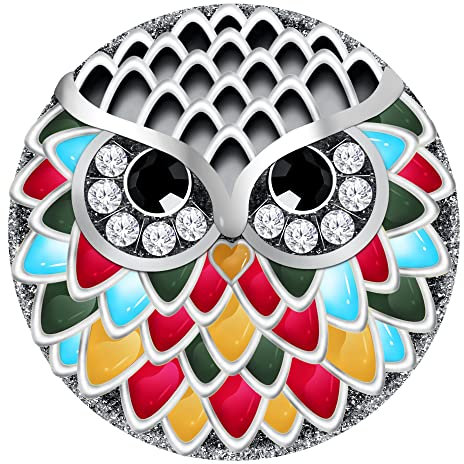 Andante CHUNK Click-Button Druckknopf für Chunk-Armbänder, Chunk-Ringe und andere Chunk-Accessoires - Eule