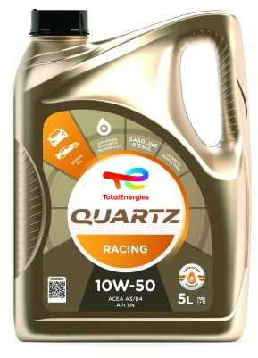 TotalEnergies Quartz Racing 10W50 Engine Oil ACEA A3/B4, API CF/SN Age-Resistance Technology Fuel Economy Formula Advanced Synthetic Engine oil 5L