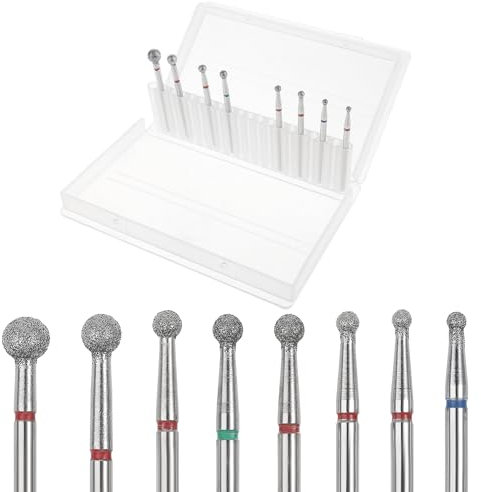 8 Pezzi Punte Fresa Unghie con Testa a Sfera Punte per Unghie 3/32 Punte per Trapano per Pulizia Delle Cuticole Elettriche Sicurezza Professionale Lima per Unghie Gel Strumenti per Lucidatura
