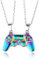 VIUWIZE 2er-Pack magnetische Halskette, Paar-Halskette, Game-Controller-Anhänger-Halskette, personalisierte Freundschaftskette für Paare oder beste Freunde für Männer und Frauen