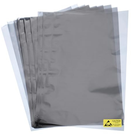 QUARKZMAN 20 Stück Antistatikbeutel ESD Abschirmbeutel Flach Oben Offen Antistatikbeutel für elektronische Geräte 8,7x13 Zoll (210x330mm)