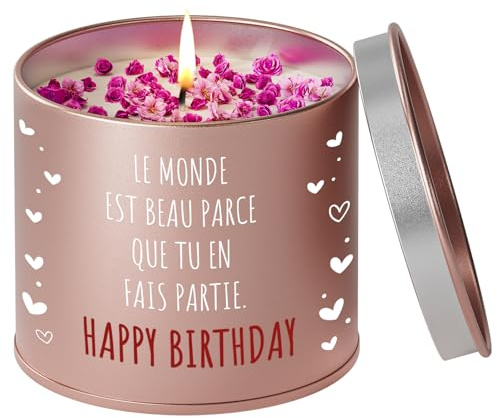 PRSTENLY Cadeau Anniversaire Femme, Bougie Parfumée Cadeaux, Idee Cadeau Femme Maman Soeur Fille Mamie Meilleure Amie Anniversaire Original