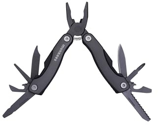 munkees® Multitool Werkzeug [9 in 1] - Vielseitiges Multifunktionsmesser & Multiwerkzeug - Robustes Taschenmesser Multitool für Alltag & Outdoor (Anthrazit)