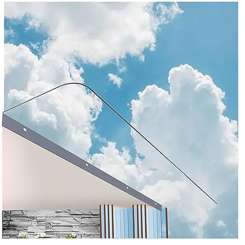 Auvent de porte d'entrée incurvé au design moderne avec housse épaisse en polycarbonate transparent sans entretien et convient pour les boîtes aux lettres, climatiseurs et vélos 40 x 100 cm
