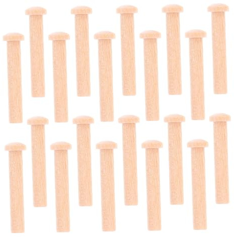 Alipis Kleine Holznägel für Bastelarbeiten und Holzbearbeitung T-form mit Rundkopf 20 Stück Nägel Holz