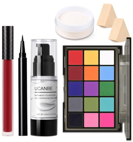 UCANBE Set de Maquillaje Colorido de Halloween Base Blanca