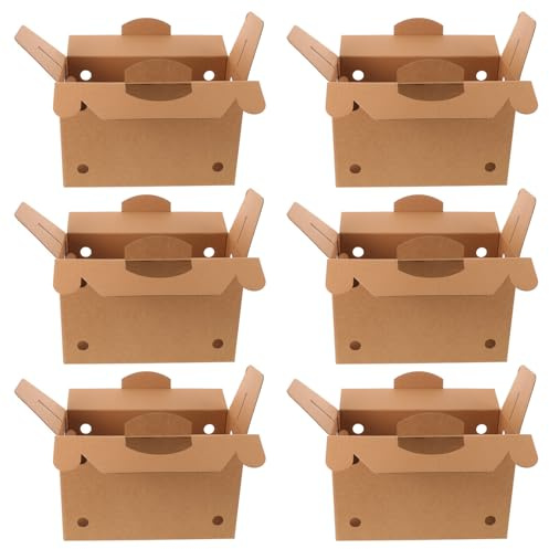 SHINEOFI Small Pet Transport Box 6PCS Paper Cardboard Carrier - Easy to Carry with Ventilation for Birds, Rabbits and Festive Gifting 12.2x8x5.1