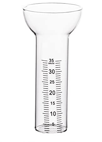 BigDean Regenmesser/Niederschlagsmesser - Für 1-35 mm Messungen - Einfach abzulesen - Qualität aus Glas - Perfekt für das Messen von Niederschlagsmenge